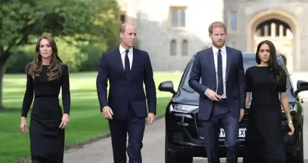 Harry & Meghan en el entierro de la reina Isabel I: Foto: AFP