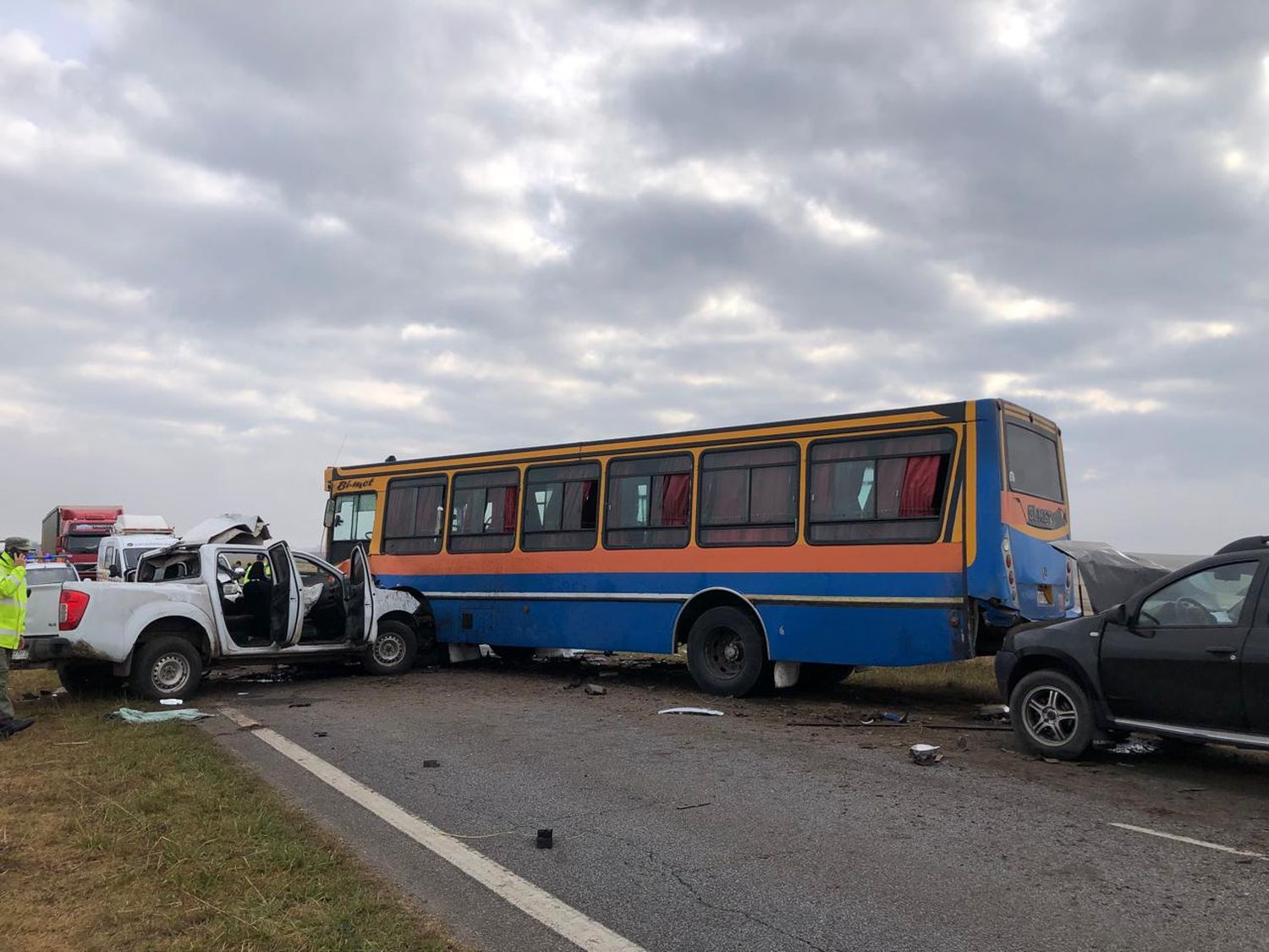 Fue un impacto en cadena a la altura del kilómetro 145, a metros del acceso a La Pascuala.