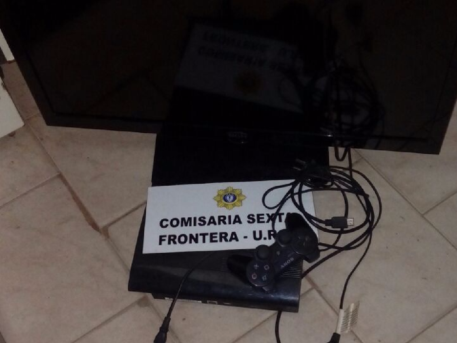 Frontera: tras persecución, la policía recuperó un televisor robado