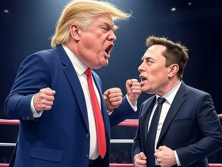 Trump y Musk, cara a cara en el ring mediático: una pelea de titanes donde el verdadero duelo es entre poder político e influencia millonaria.