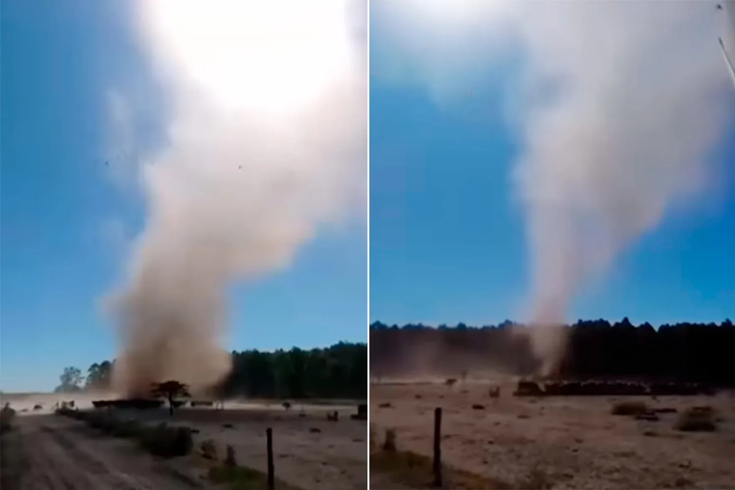 Filmaron un tornado en una zona rural del norte entrerriano: el video