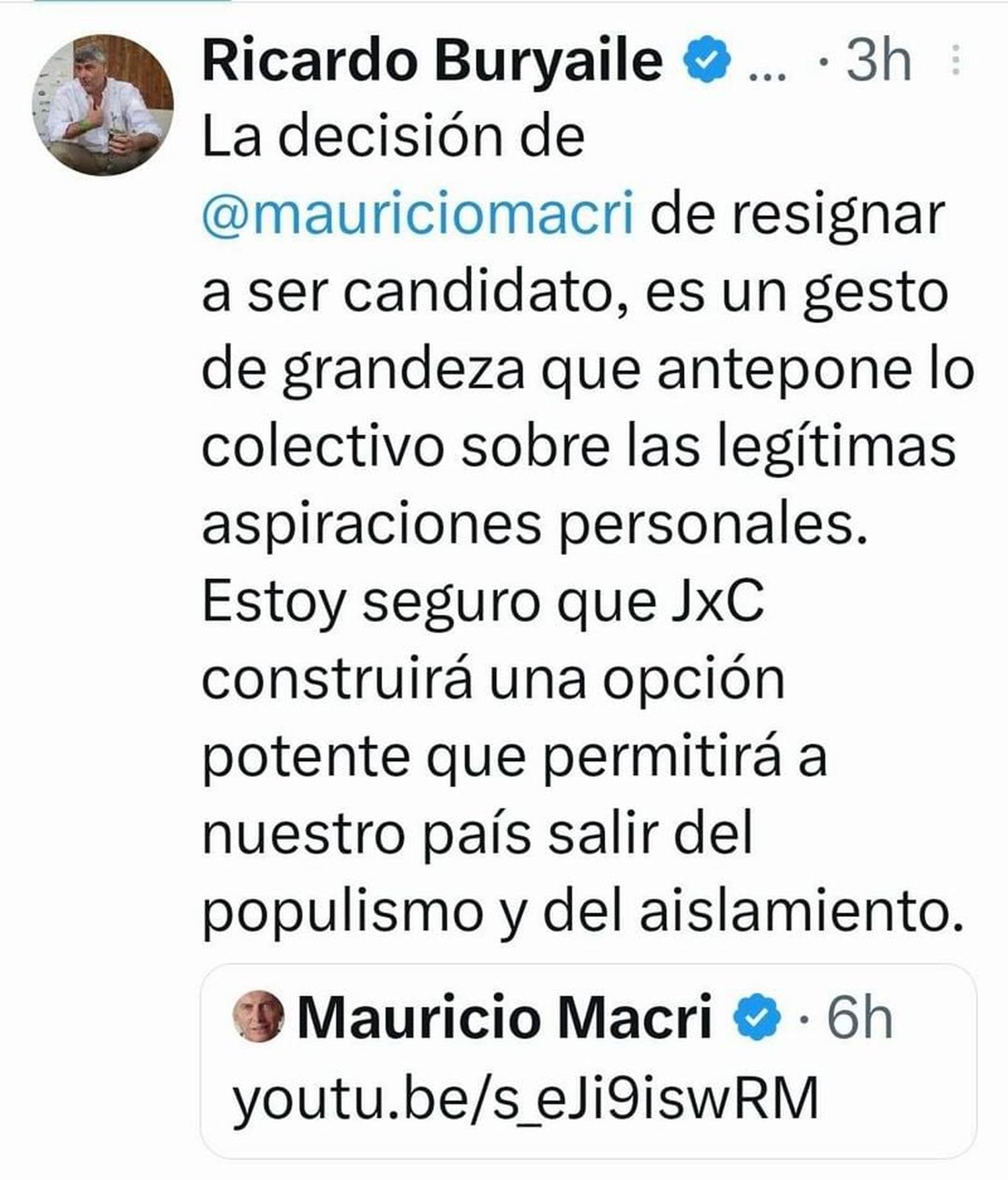 Mauricio Macri anunció que no será candidato