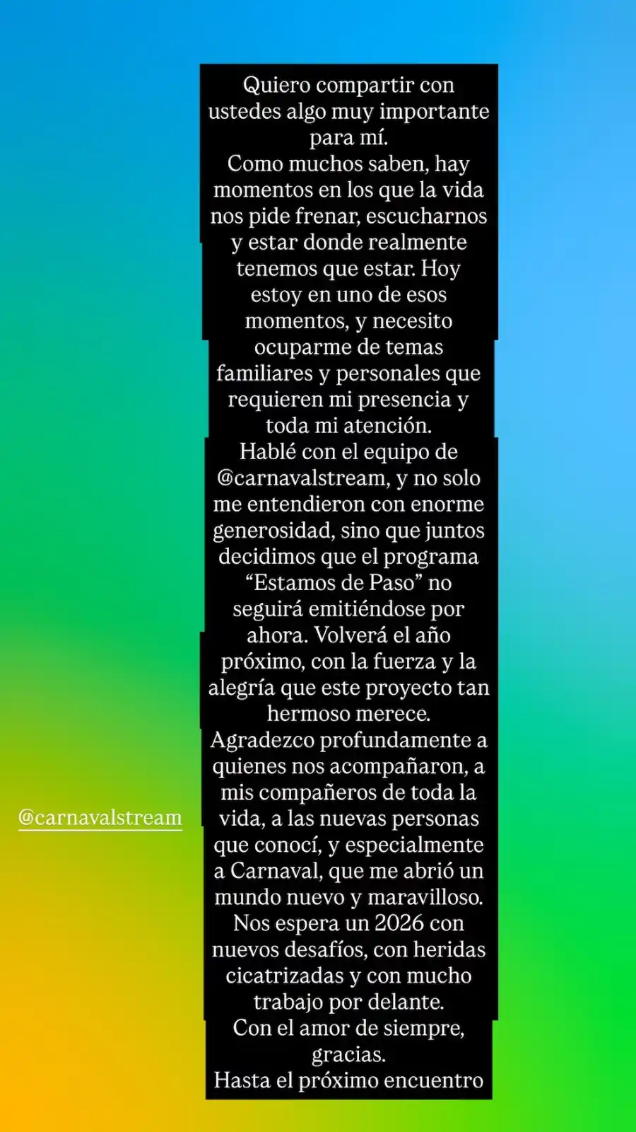 Marcelo contó que le programa de streaming que conduce no seguirá en las semanas que quedan del año (Instagram)