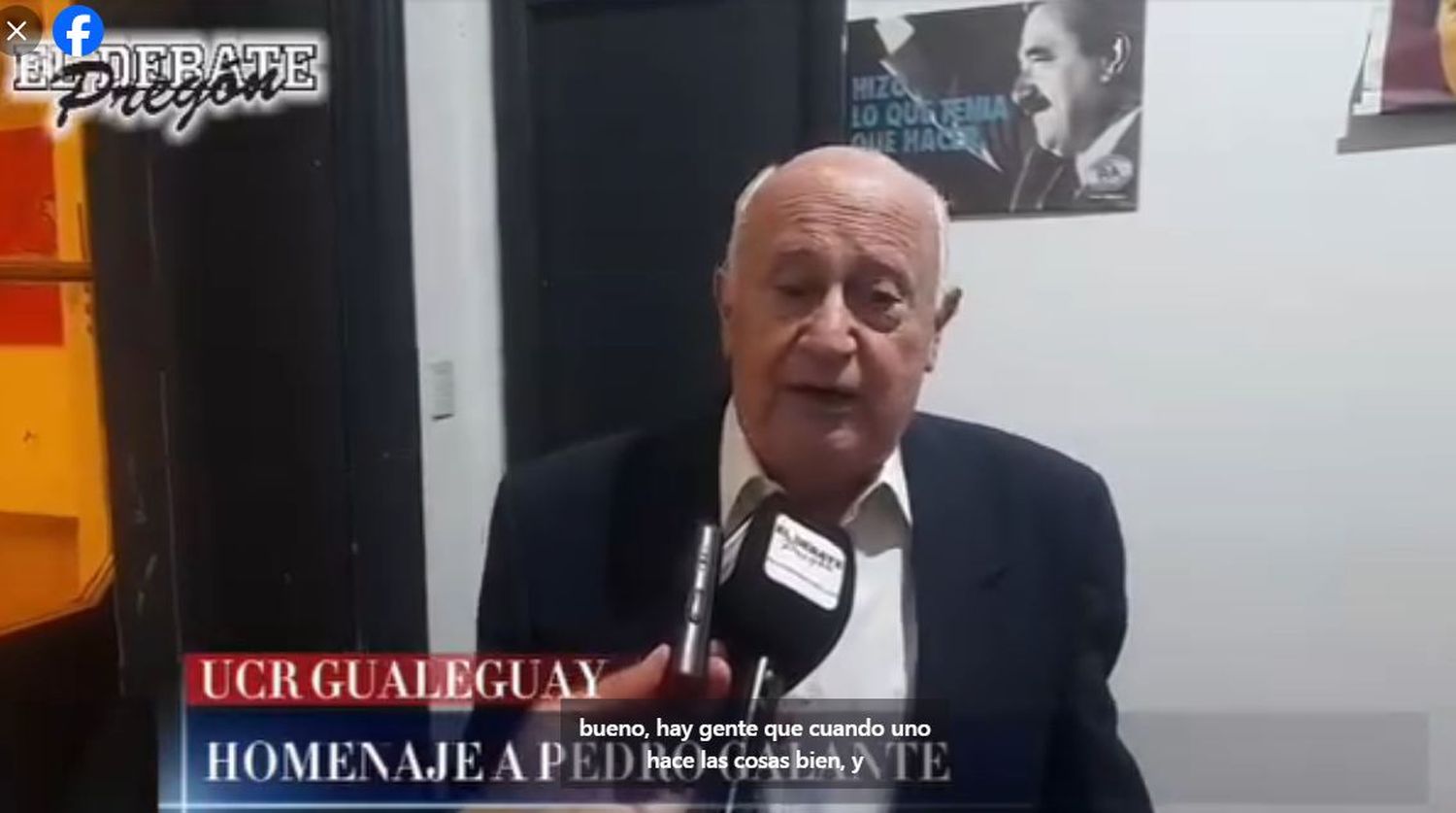 Emotivo homenaje al ex intendente Pedro Galante en la UCR de Gualeguay