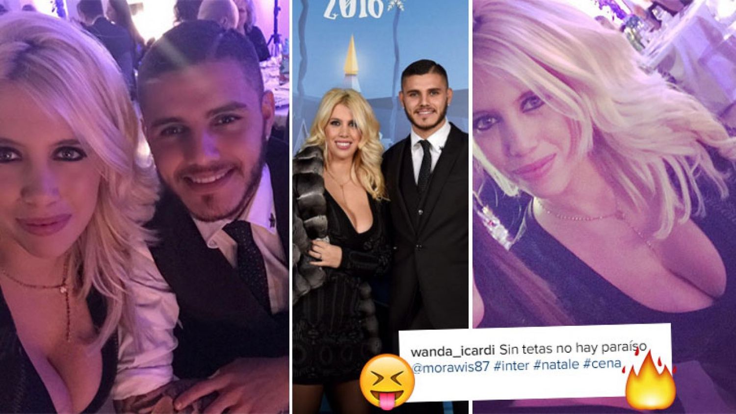Wanda sexy en la cena navideña del Inter… ¡y pícaro comentario sobre su escote!