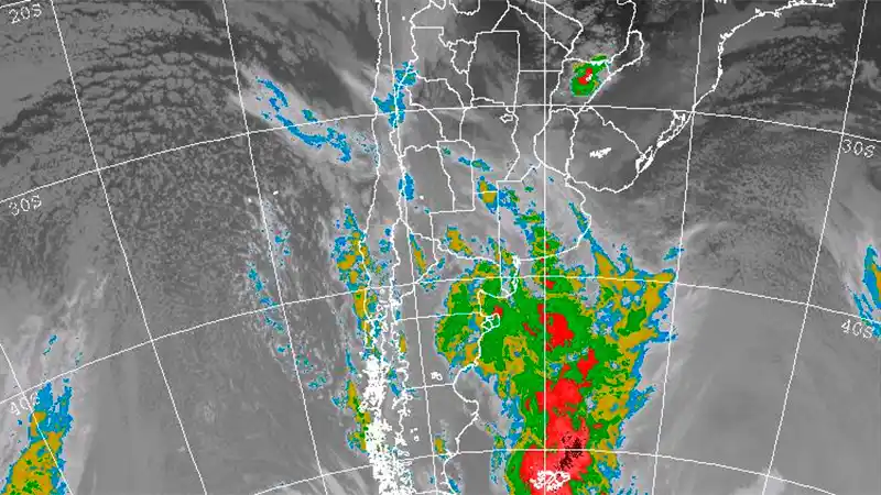 Alerta por tormentas y ocasional granizos para el sur de Entre Ríos