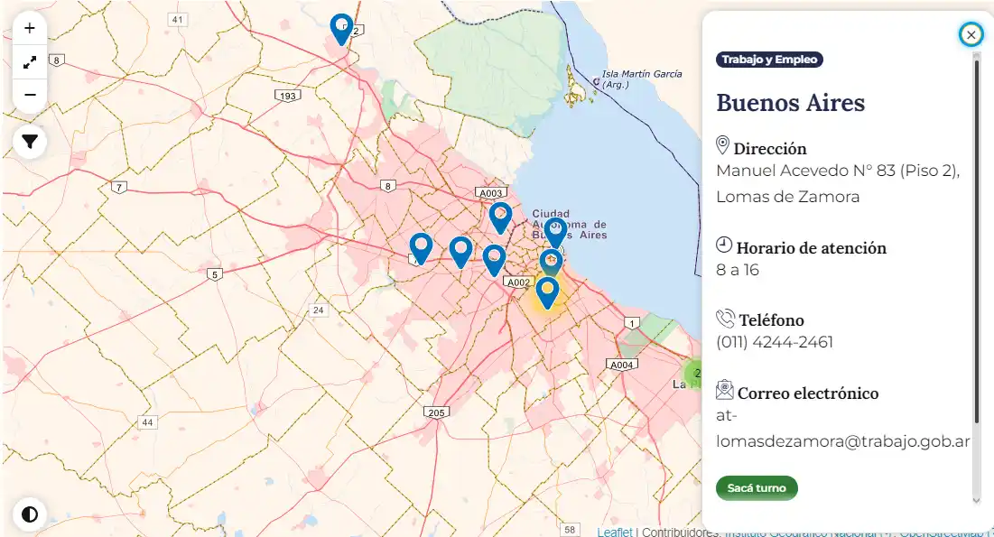 La Agencia Territorial de Lomas abraca además: Almirante Brown, Presidente Perón, Esteban Echeverría y Ezeiza.