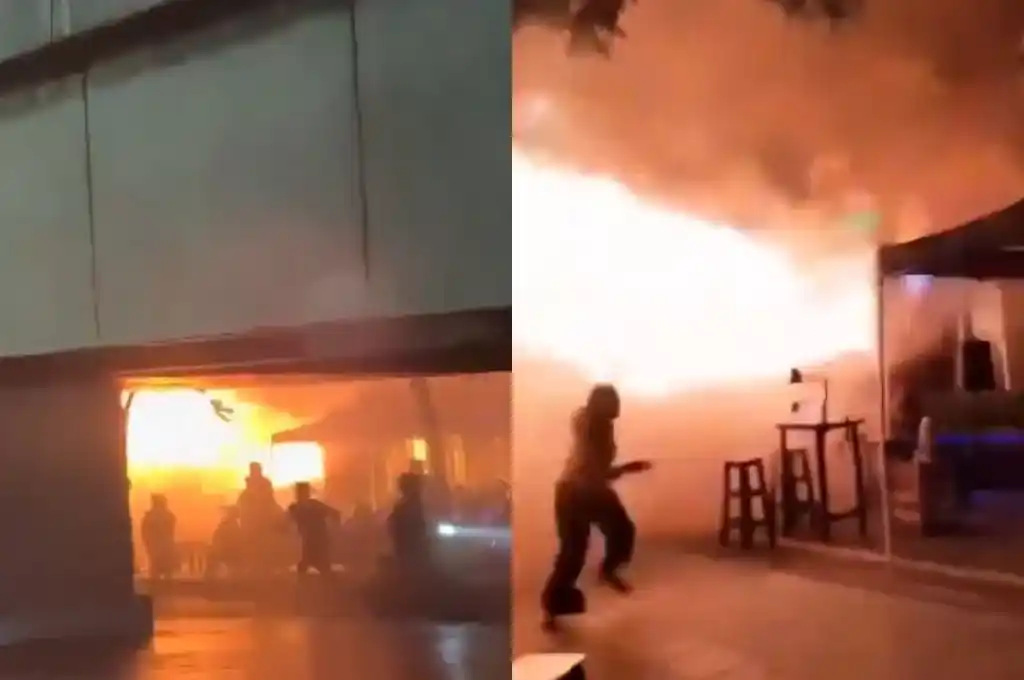 Voraz incendio en un bar