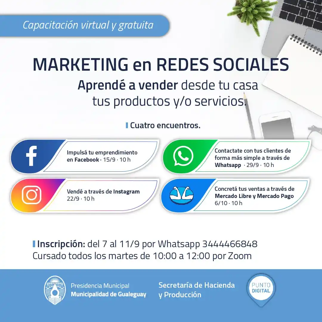Capacitación sobre Marketing en redes: quedan dos encuentros