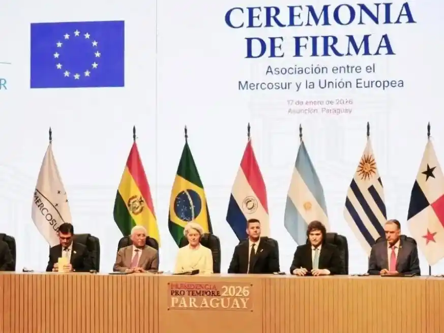 Milei participa de la firma del acuerdo entre el Mercosur y la Unión Europea.
