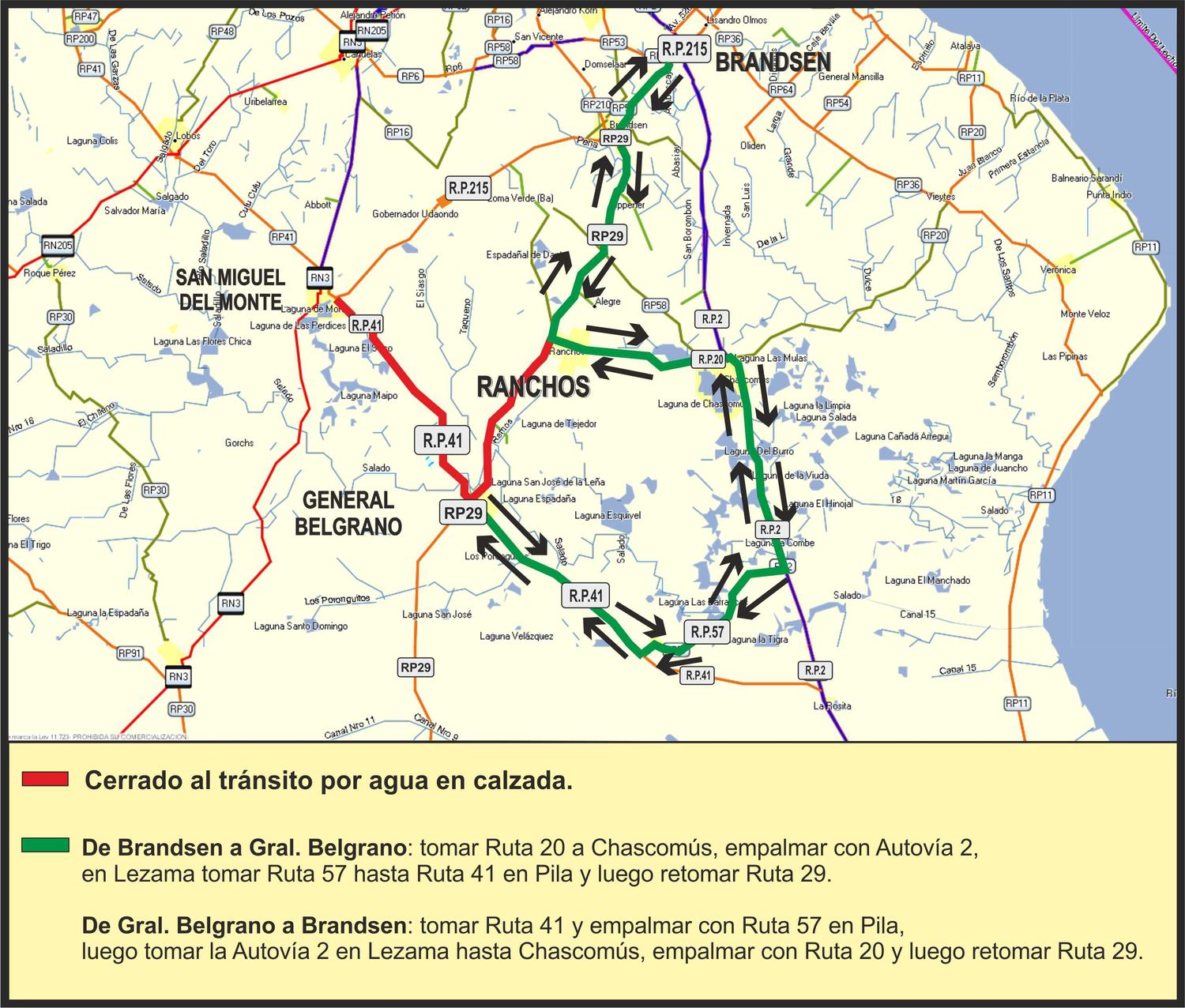 Inundaciones: Estado de las rutas provinciales