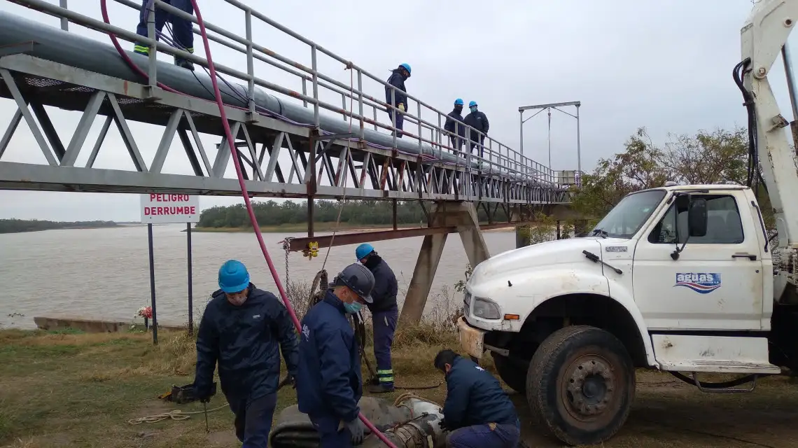 ASSA sumó en Santa Fe una tercera bomba para captar agua en el río Colastiné