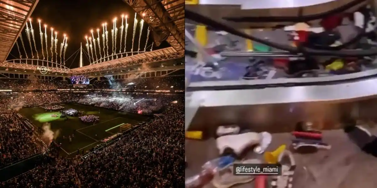 Los desmanes del público causaron varios daños en el lugar.