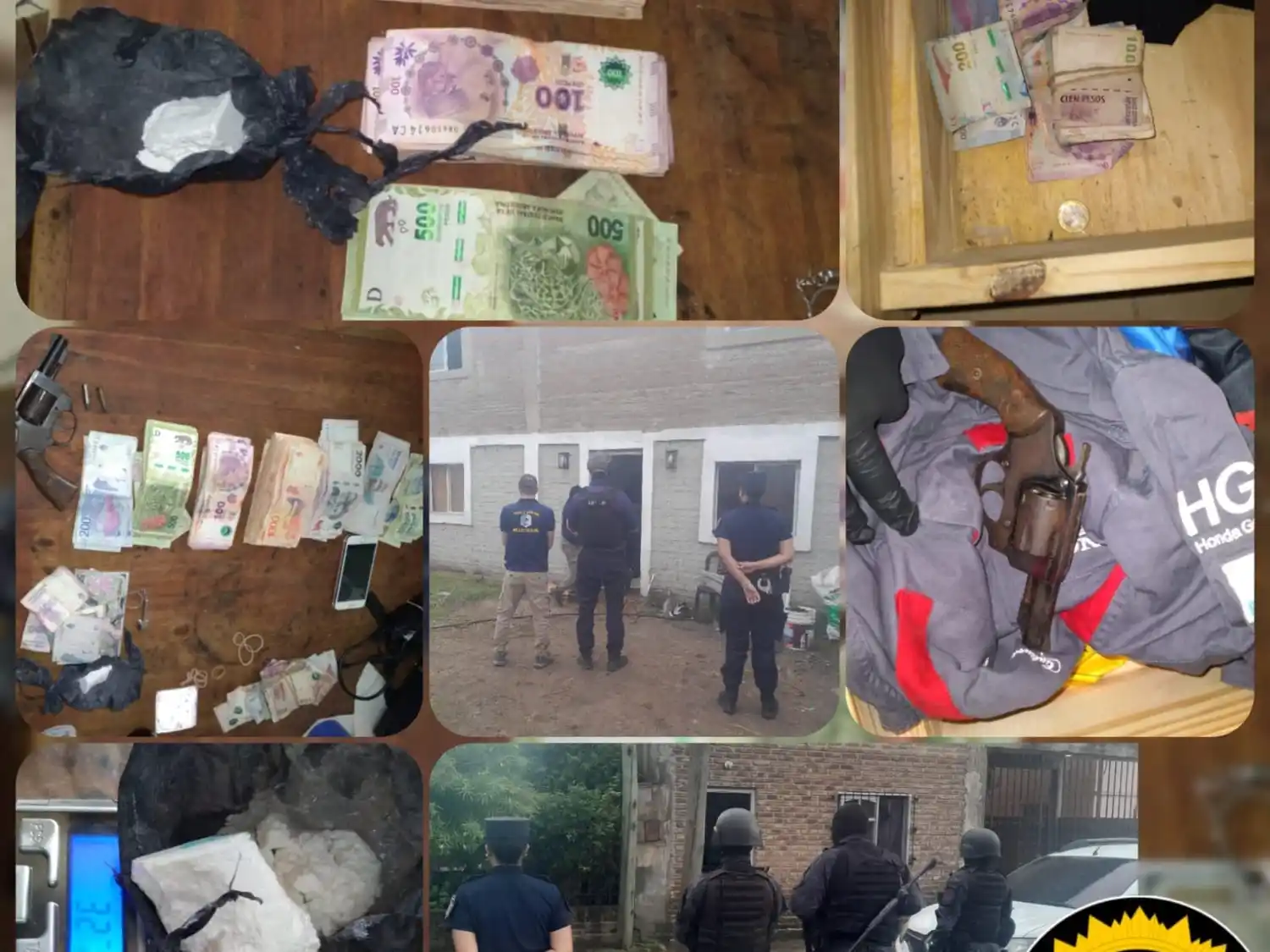 Allanamientos en Victoria: Dos detenidos y secuestro de drogas y dinero