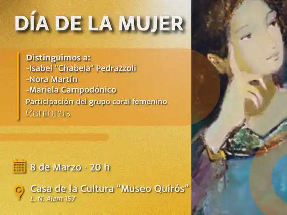 La Dirección de Cultura homenajeará a mujeres destacadas en el Arte y la Educación