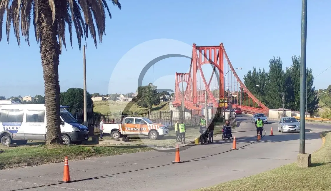 Operativo en el Puente Colgante