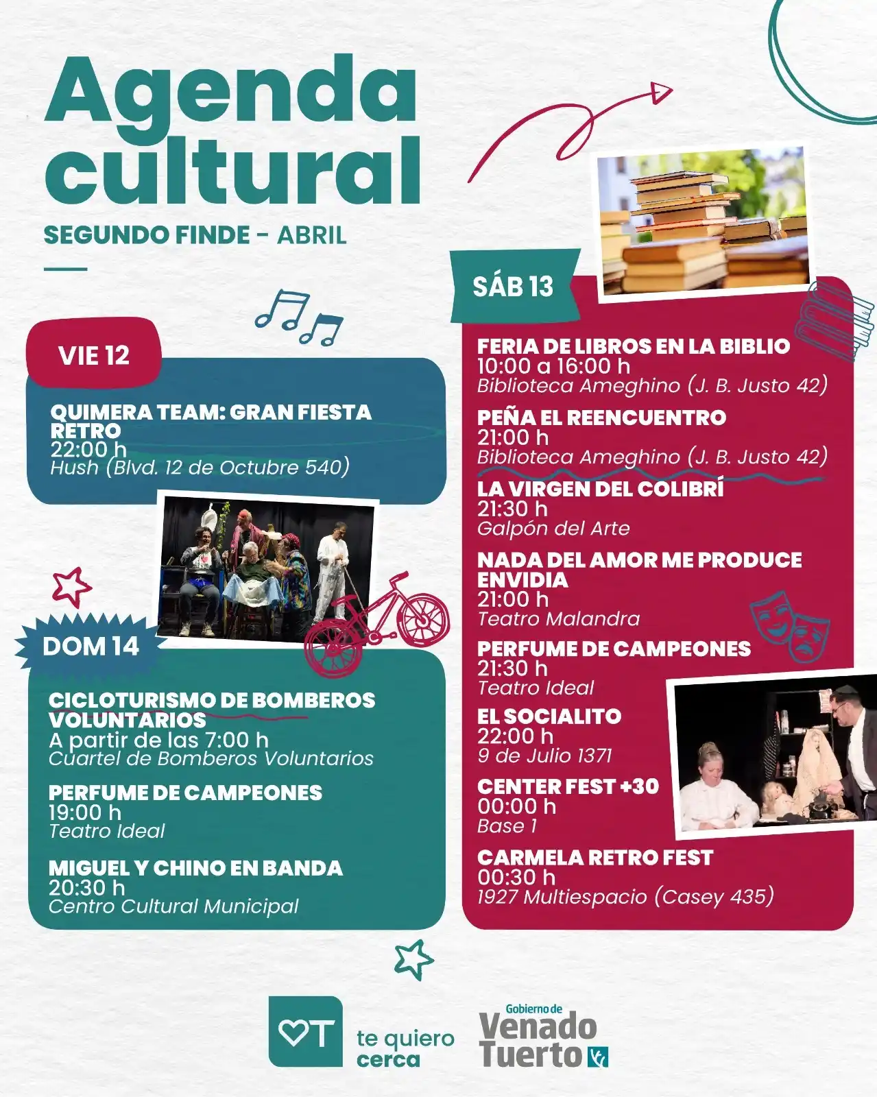 Agenda cultural segundo finde de abril