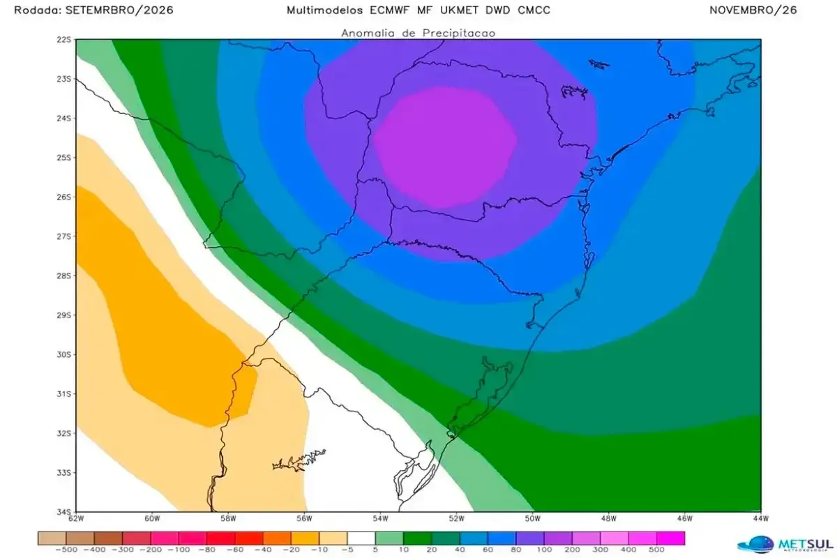 MetSul anticipa lluvias extremas de hasta 500 mm en la cuenca alta del río Uruguay durante octubre