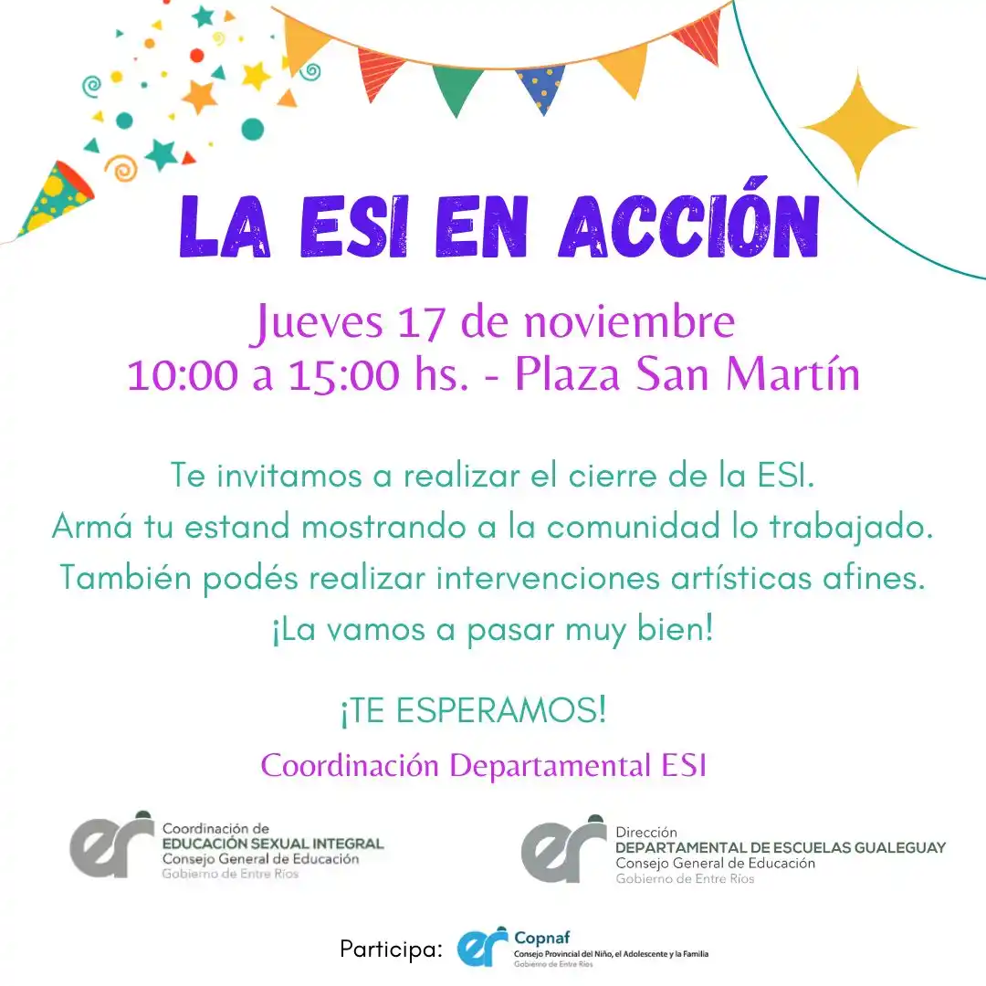 Se realizará la jornada “La ESI en acción”