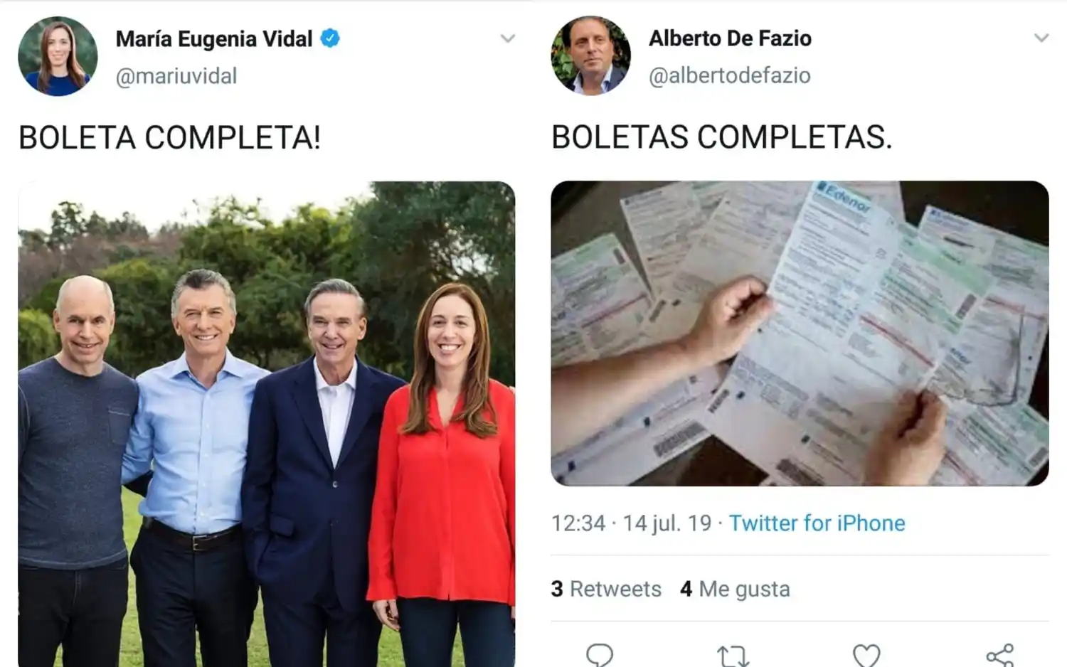 "Boleta completa": La campaña dominguera del macrismo que despertó burlas en Twitter