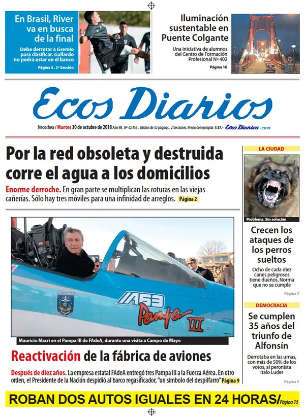 Tapa del 30 de octubre de 2018