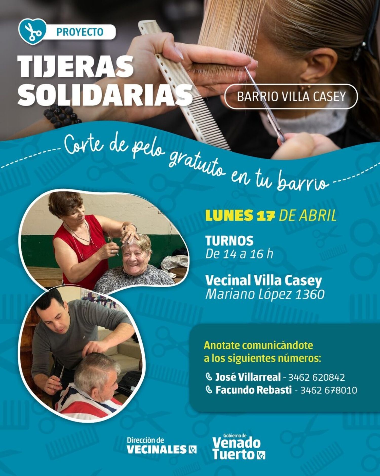 El proyecto Tijeras Solidarias vuelve al barrio Villa Casey