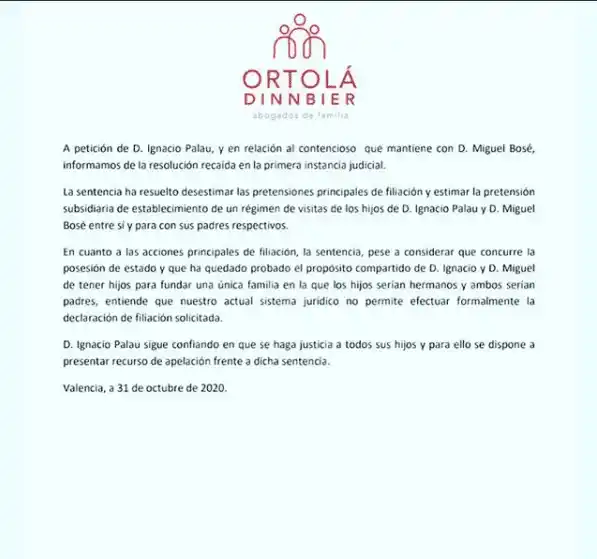 Nacho Palau comunicó el resultado del primer juicio. Foto: Instagram