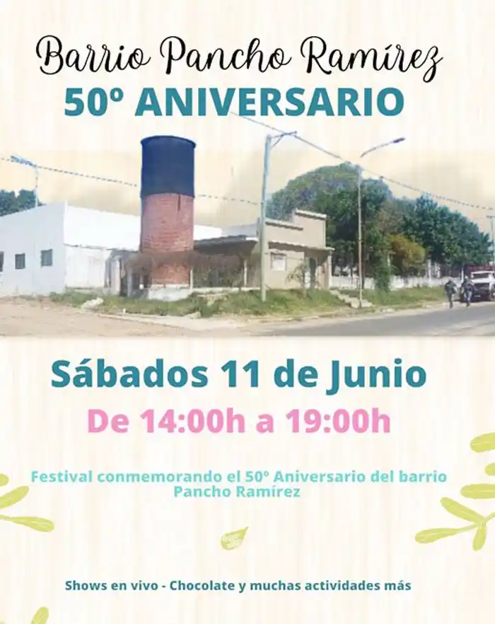 Hoy sábado 11 de junio  cumple 50 años el barrio  Pancho Ramírez de Concordia