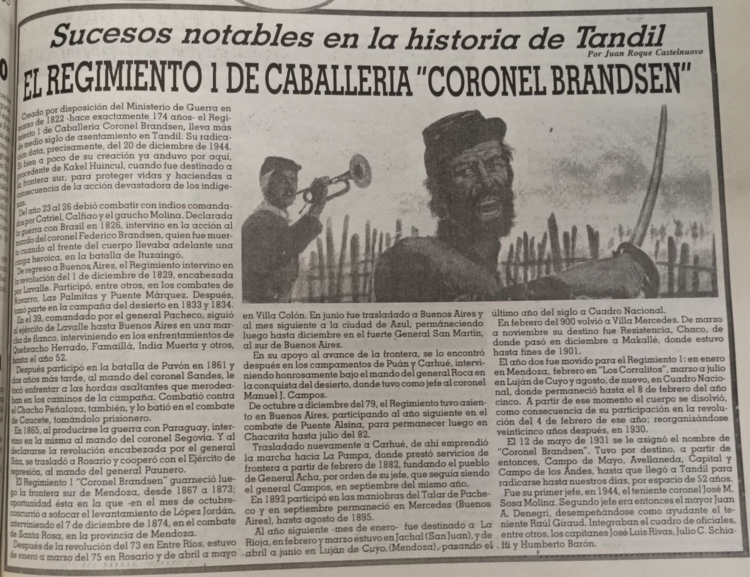 El Regimiento 1 de Caballería "Coronel Brandsen"