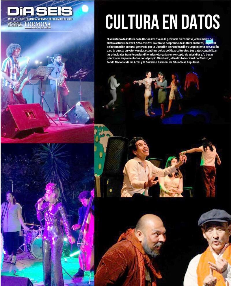 La inversión cultural en Formosa del 2020 
al 2023 es de más de 285 millones de pesos