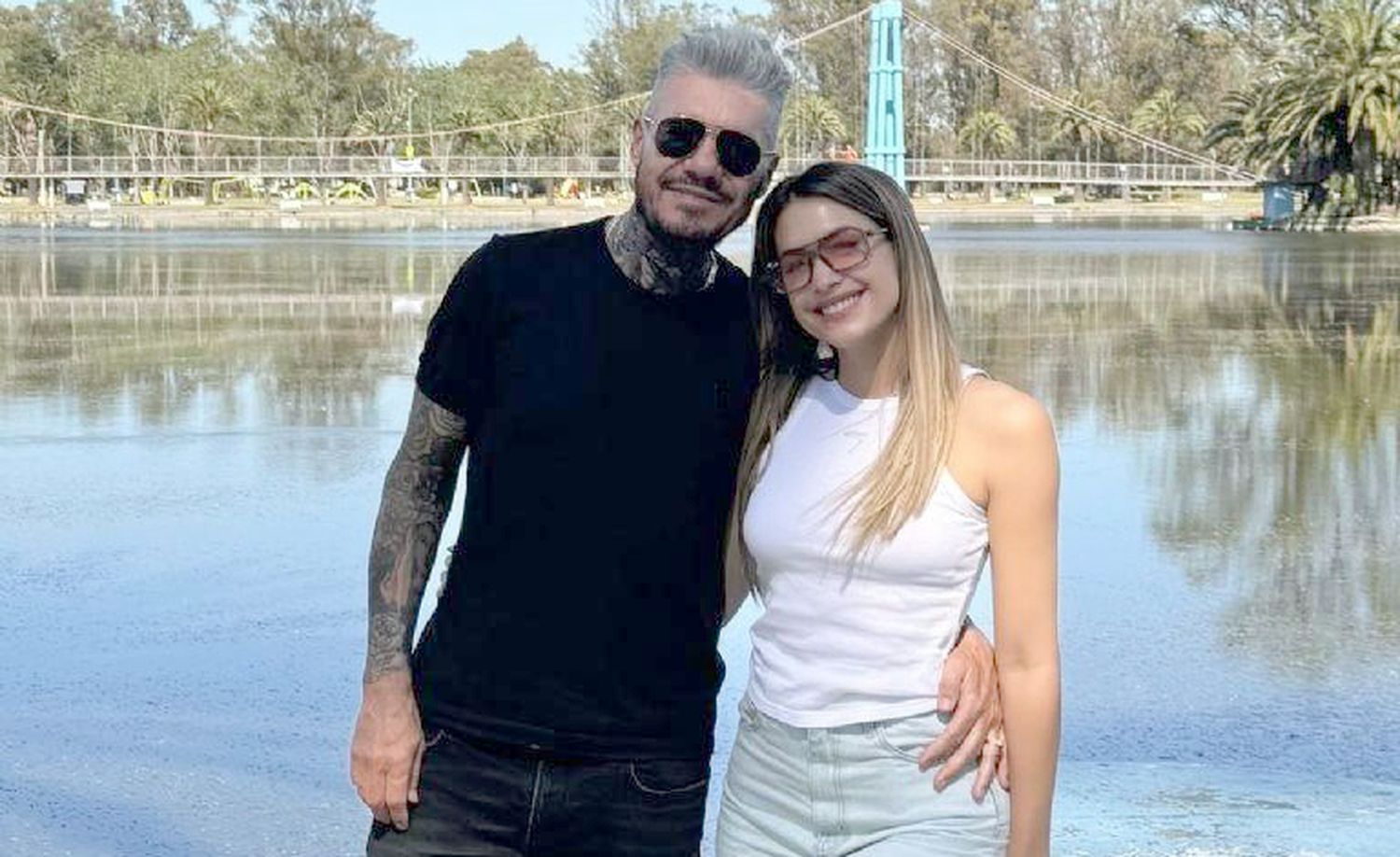 Marcelo Tinelli y Milett Figueroa. En Bolívar