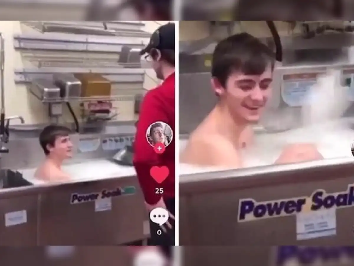 Un empleado se filmó bañándose en una pileta de la cocina y lo echaron