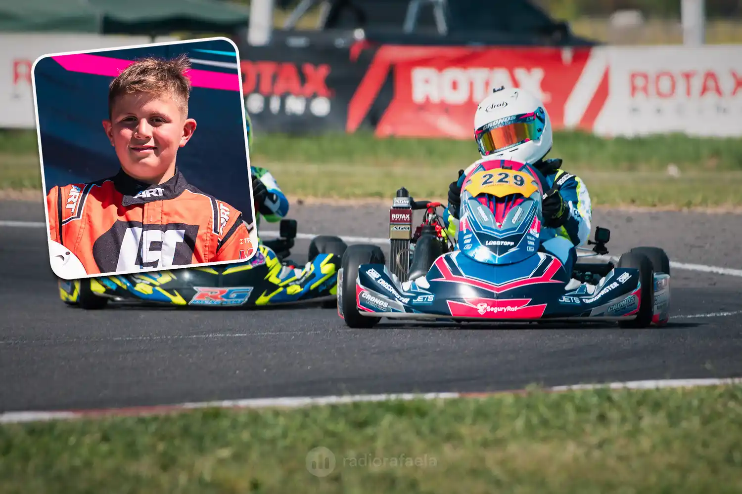 Enorme desempeño de un rafaelino de 9 años con su karting: "Después de correr jugamos y es más divertido todo"