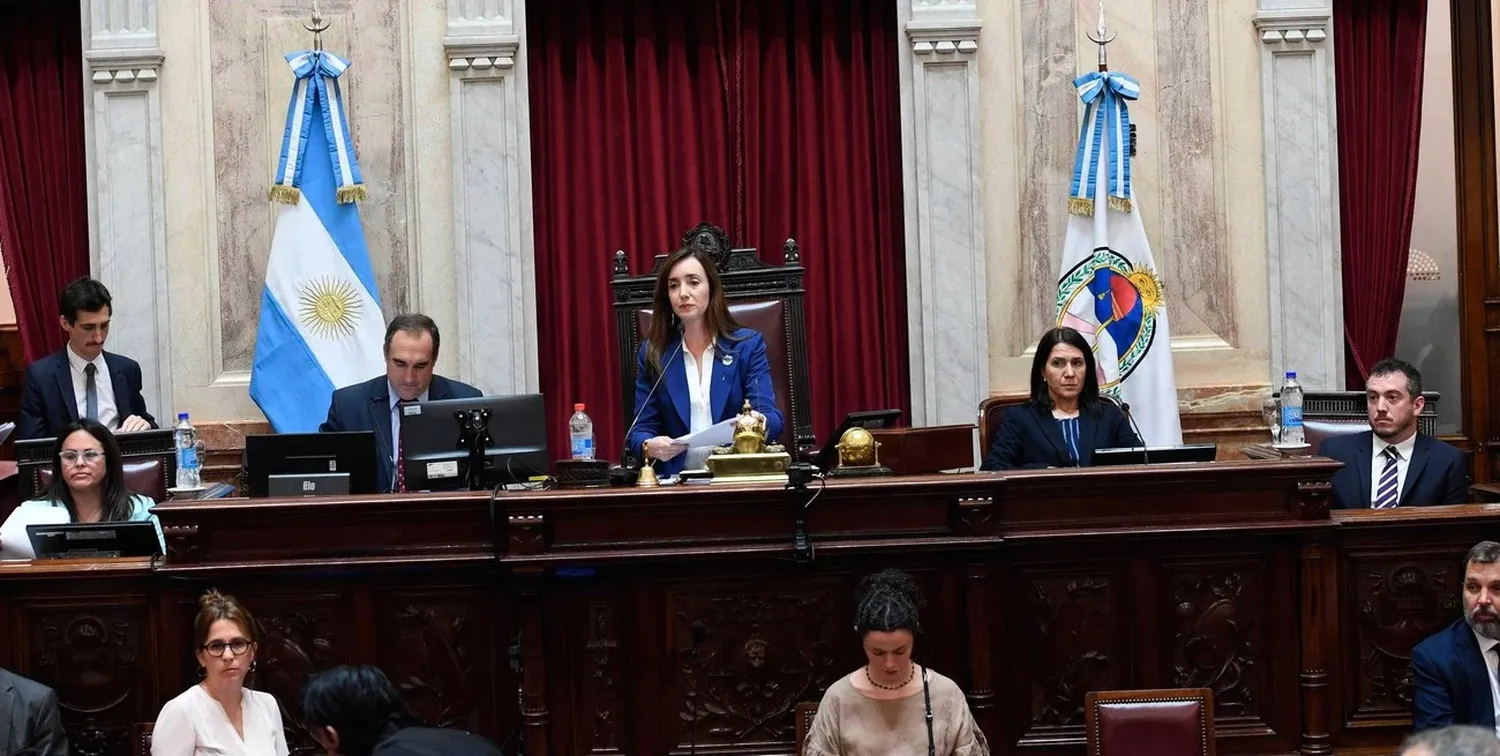 La vicepresidenta y titular del Senado, Victoria Villarruel.