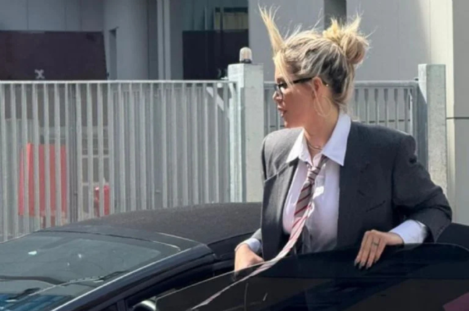 Wanda Nara llegando al tribunal italiano.