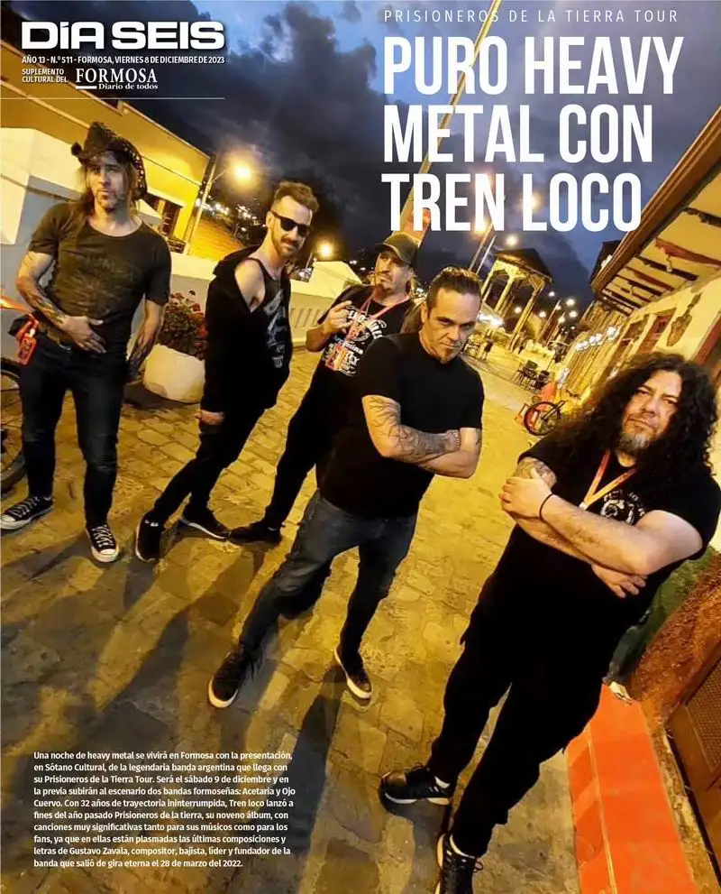 Tren Loco llega a Formosa con 
su Prisioneros de la tierra Tour