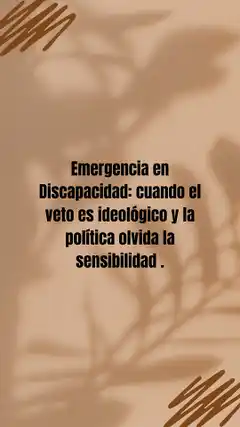 Emergencia en Discapacidad: cuando el veto es ideológico y la política olvida la sensibilidad.