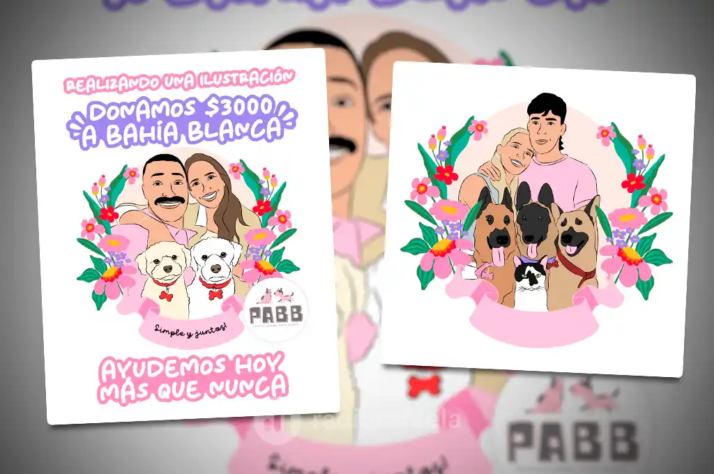 Desde Rafaela, para Bahía Blanca: hace ilustraciones para ayudar a los animales afectados por el temporal