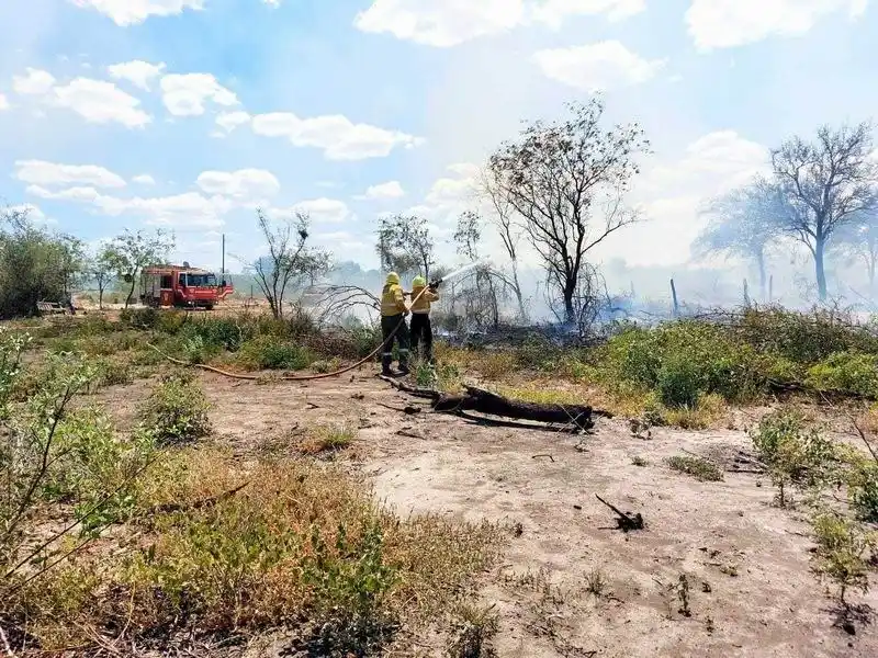 Bomberos controlaron
un incendio de pastizales