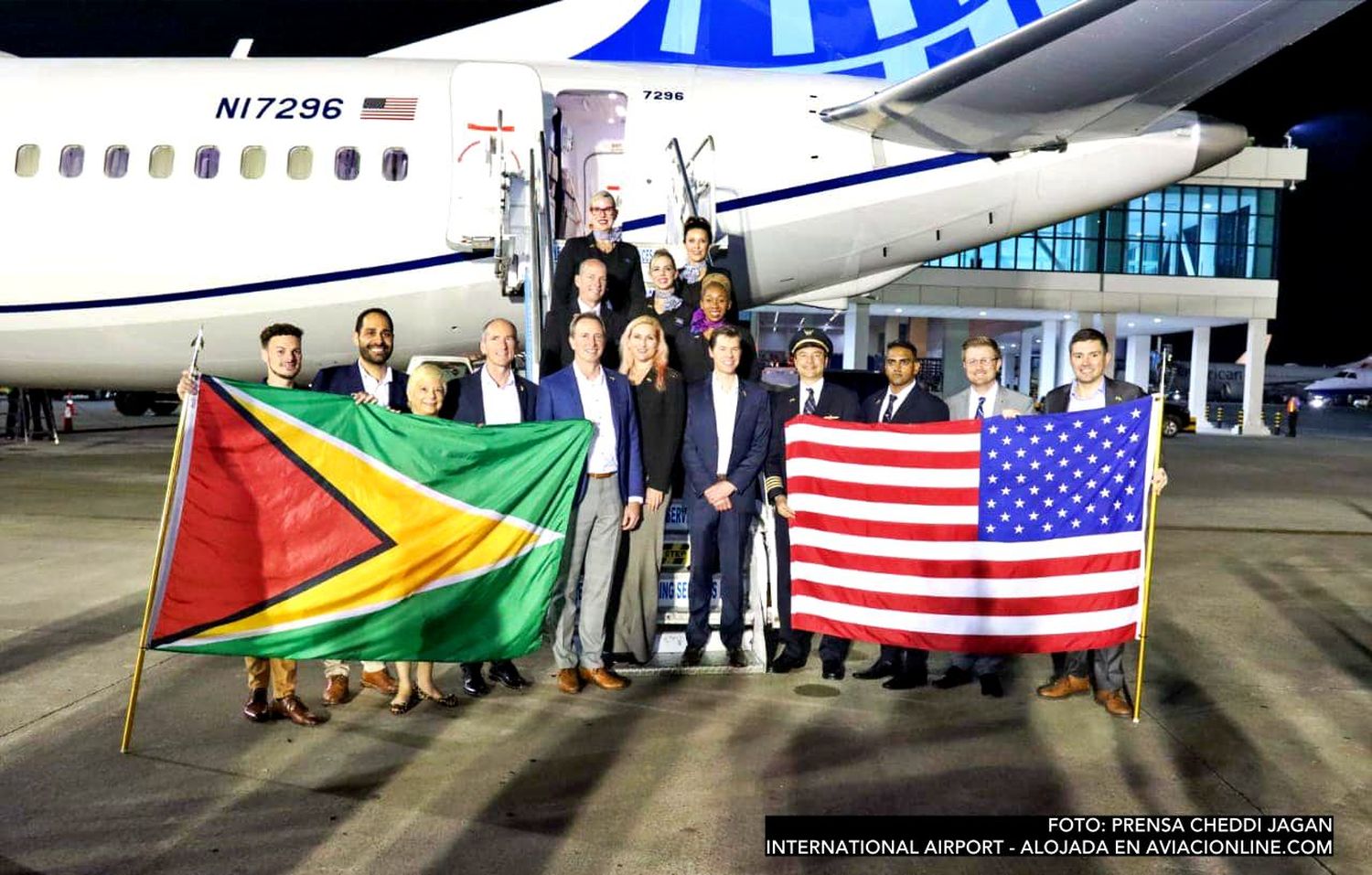 United Airlines inaugurated its flights to Guyana