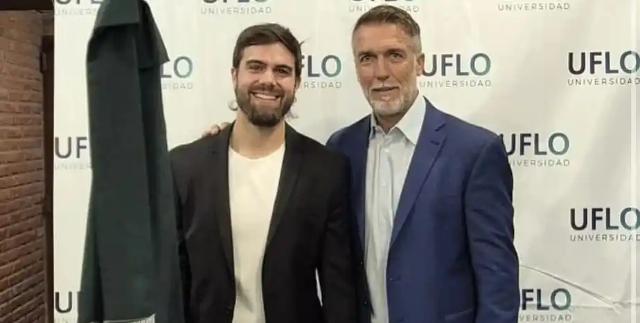 Gabriel Batistuta junto a su hijo Thiago.