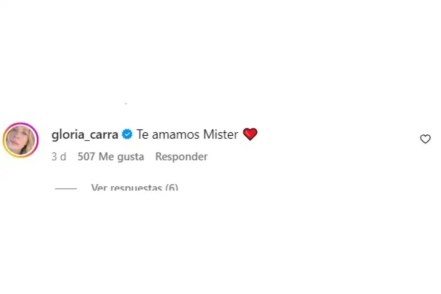 Gloria Carrá en Instagram