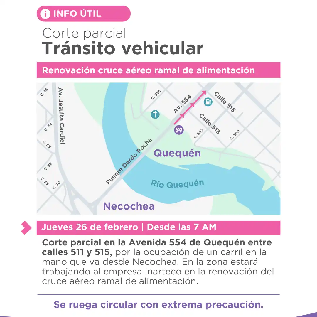 Anunciaron un corte de tránsito a la salida del Puente Dardo Rocha