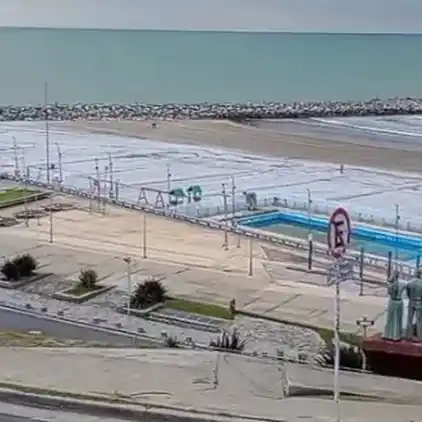 Durante varios minutos nevó en varios sectores de Mar del Plata