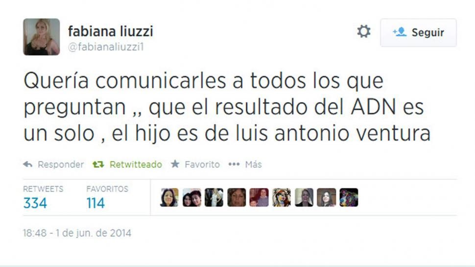 Escándalo: según Fabiana Liuzzi su hijo es de Luis Ventura