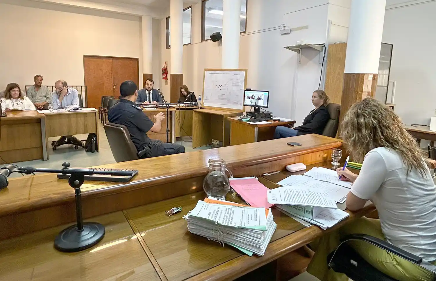 Arduo debate. En el recinto del Tribunal Criminal, donde se oyeron diferentes testimonios