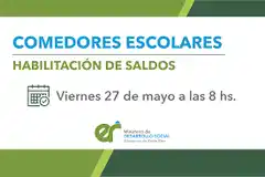 Este viernes se acreditaron los fondos de Comedores