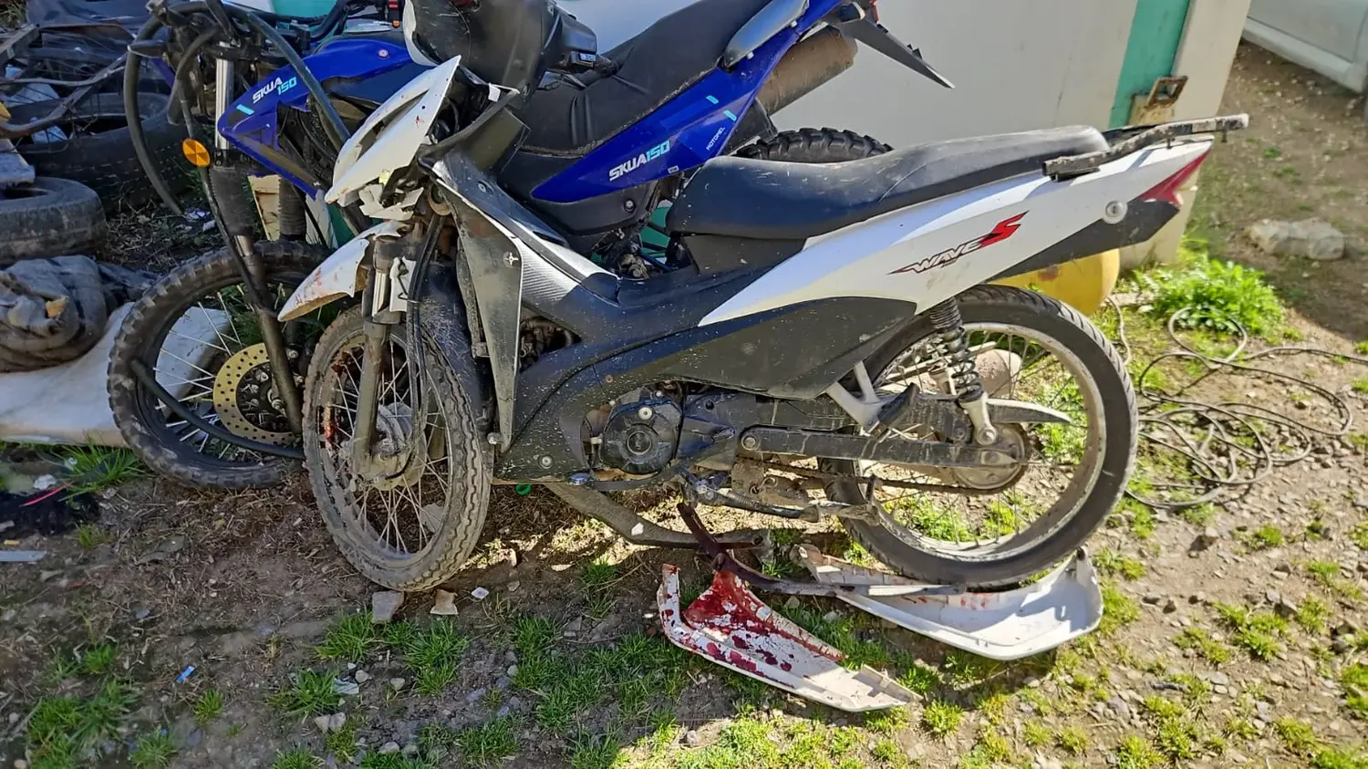 Accidente en 521 y 568: un motociclista resultó herido y la moto tenía pedido de secuestro