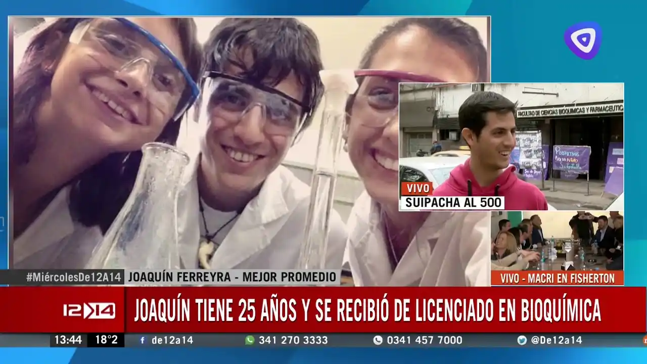 Con 9,79 un licenciado en Química es el mejor promedio de la UNR