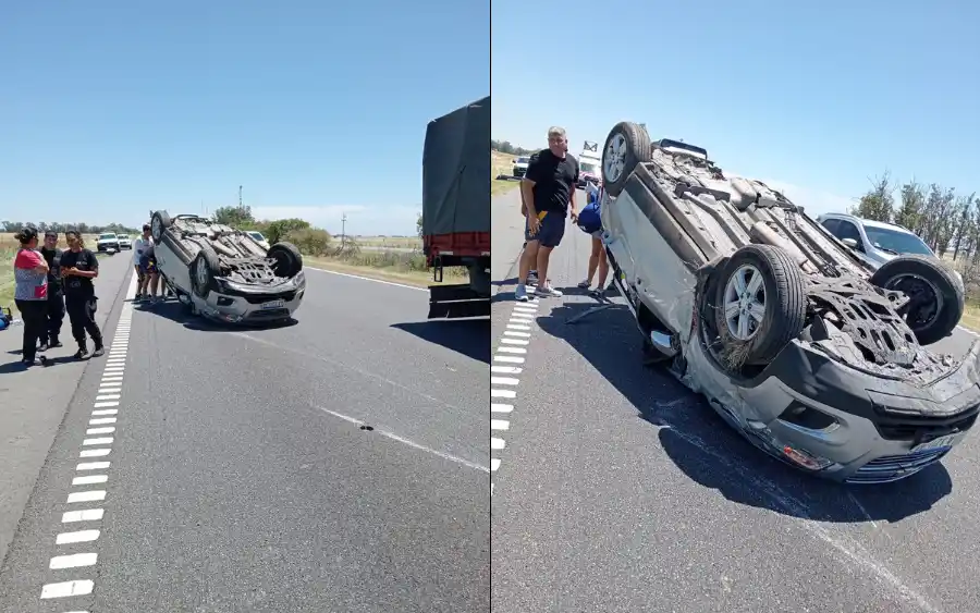 Cinco personas debieron ser atendidas tras el vuelco